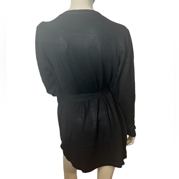 NWT Coco Bleu Black Long Sleeve Tie Knit Cardigan - Picture 6 of 12